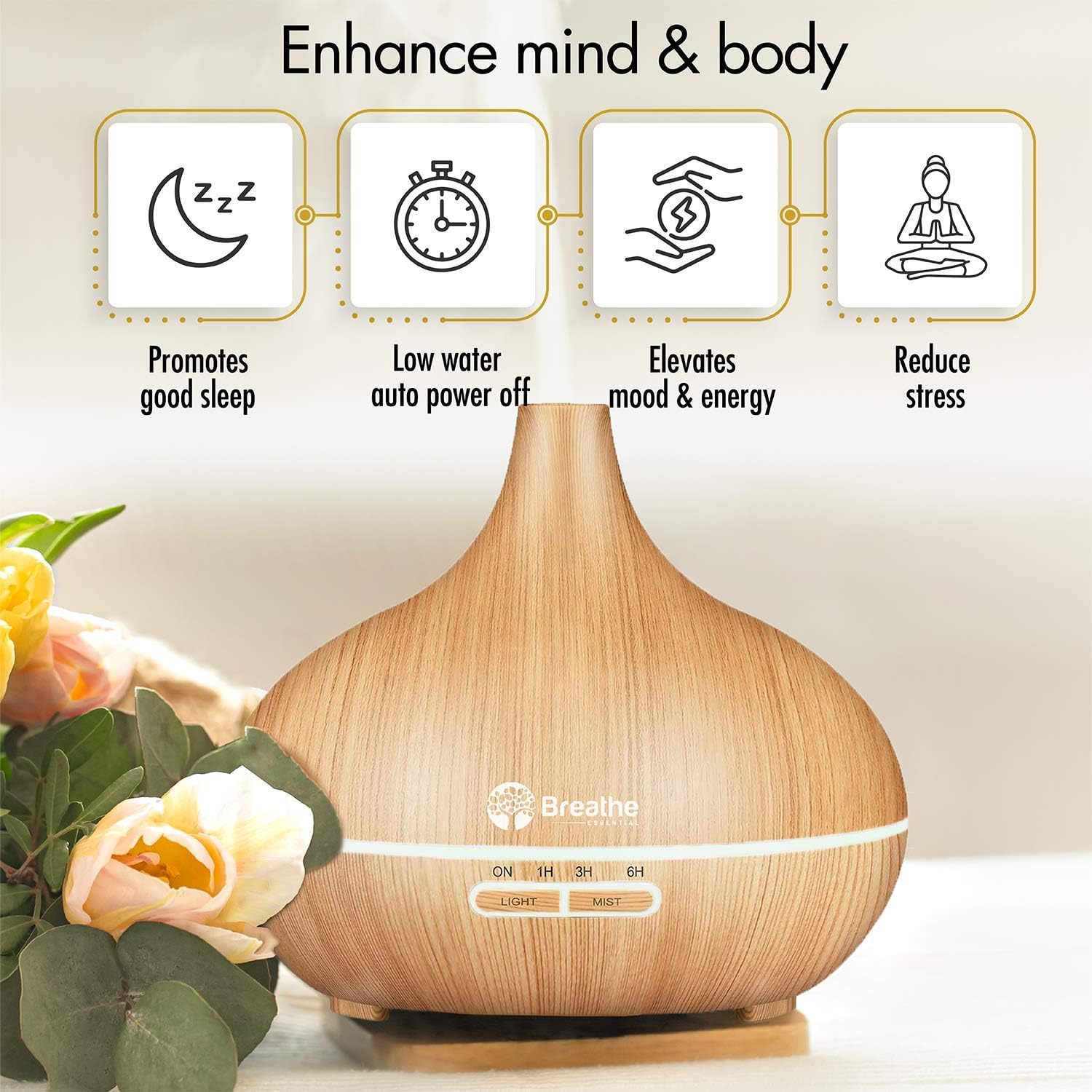 Transform your space with our Natural Oak Oil Diffuser! 🌿✨ Enjoy 18 hours of soothing scents, 16 LED light settings, and a handy cleaning kit. Perfect for essential oil lovers! #HomeWellness #Aromatherapy